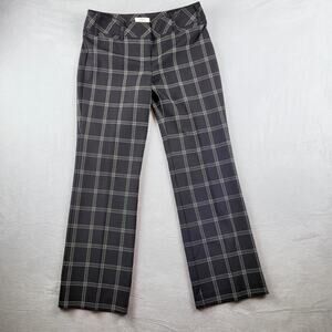 Ann Taylor Loft Petites Pants Womens 4P Black Windowpane Check